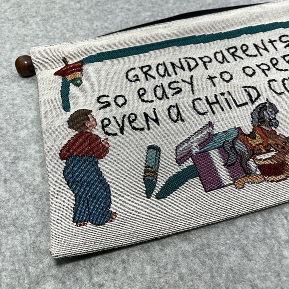 Grandparents Easy to Operate Tapestry Style Wall Hanging Dowel Ribbon - Picture 5 of 10
